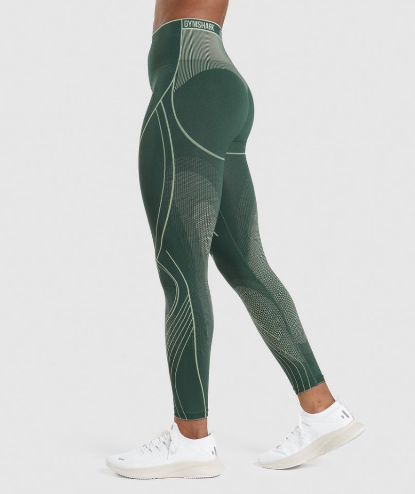 Gymshark Apex Seamless High Rise Női Leggings Zöld | HU-N-935