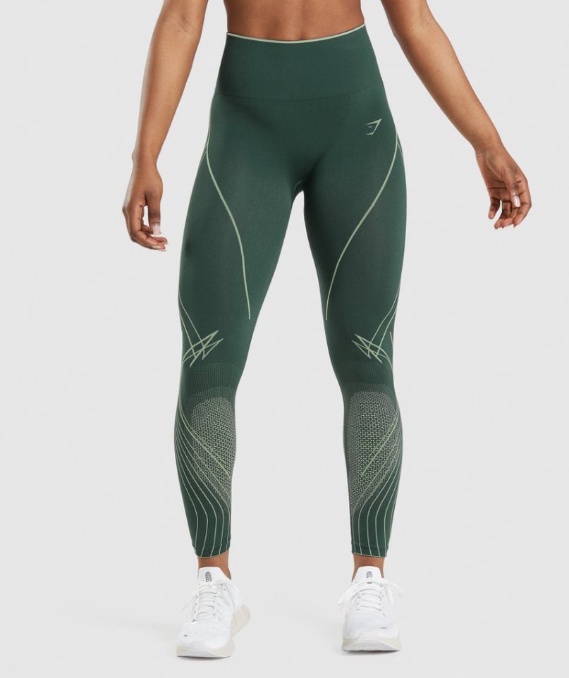 Gymshark Apex Seamless High Rise Női Leggings Zöld | HU-N-935
