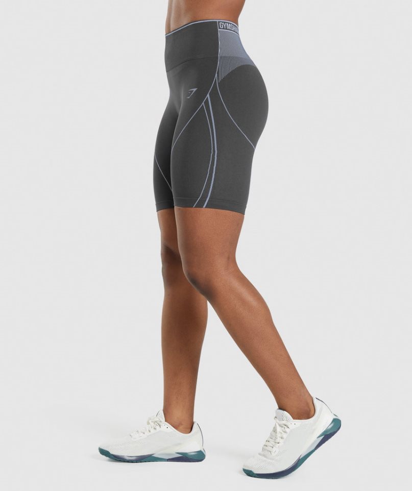 Gymshark Apex Seamless High Rise Női Rövidnadrág Fekete | HU-B-685