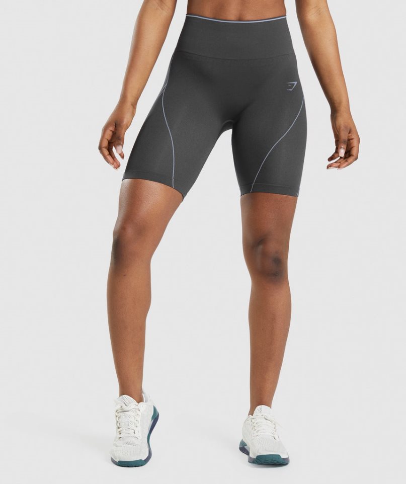 Gymshark Apex Seamless High Rise Női Rövidnadrág Fekete | HU-B-685