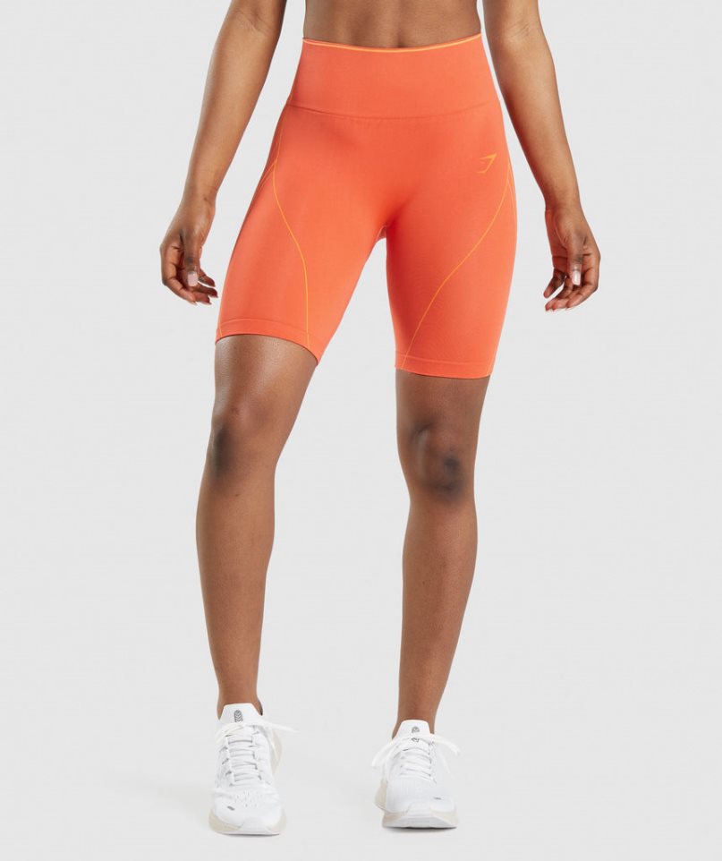 Gymshark Apex Seamless High Rise Női Rövidnadrág Narancssárga | HU-D-652