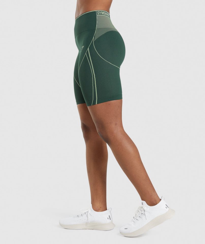 Gymshark Apex Seamless High Rise Női Rövidnadrág Zöld | HU-M-829