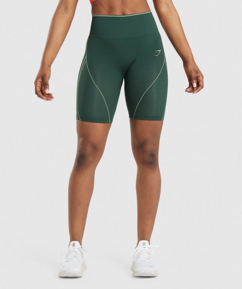 Gymshark Apex Seamless High Rise Női Rövidnadrág Zöld | HU-M-829