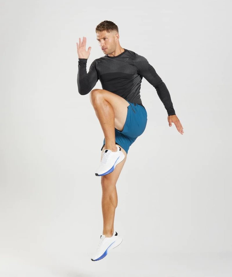 Gymshark Apex Seamless Long Sleeve Férfi Póló Fekete | HU-R-138