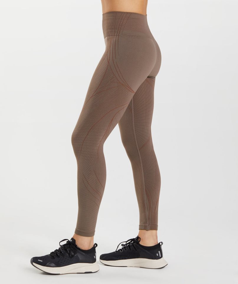Gymshark Apex Seamless Női Leggings Sötétbarna | HU-W-791