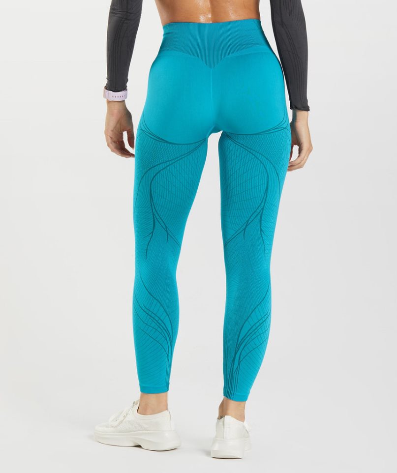 Gymshark Apex Seamless Női Leggings Türkiz | HU-V-630