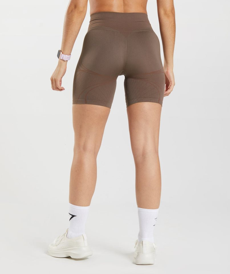 Gymshark Apex Seamless Női Rövidnadrág Sötétbarna | HU-V-164