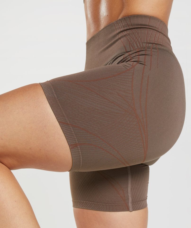 Gymshark Apex Seamless Női Rövidnadrág Sötétbarna | HU-V-164