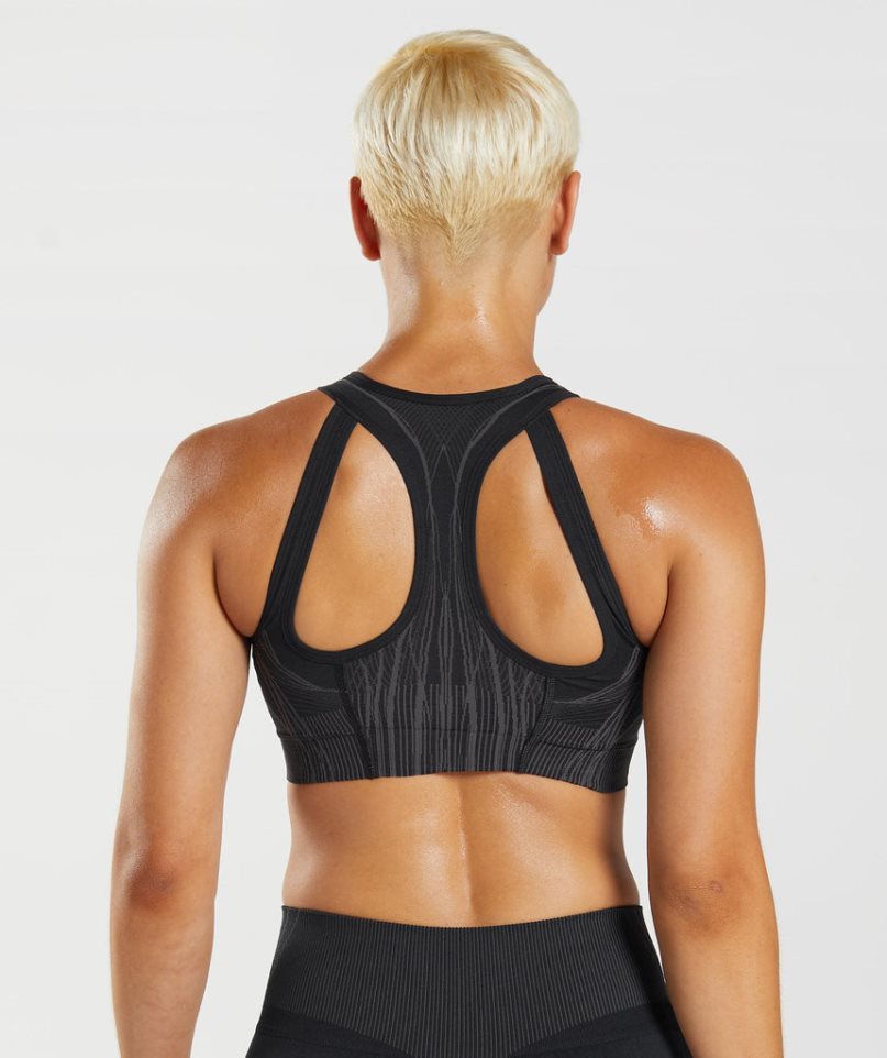 Gymshark Apex Seamless Női Sportmelltartó Fekete | HU-G-289