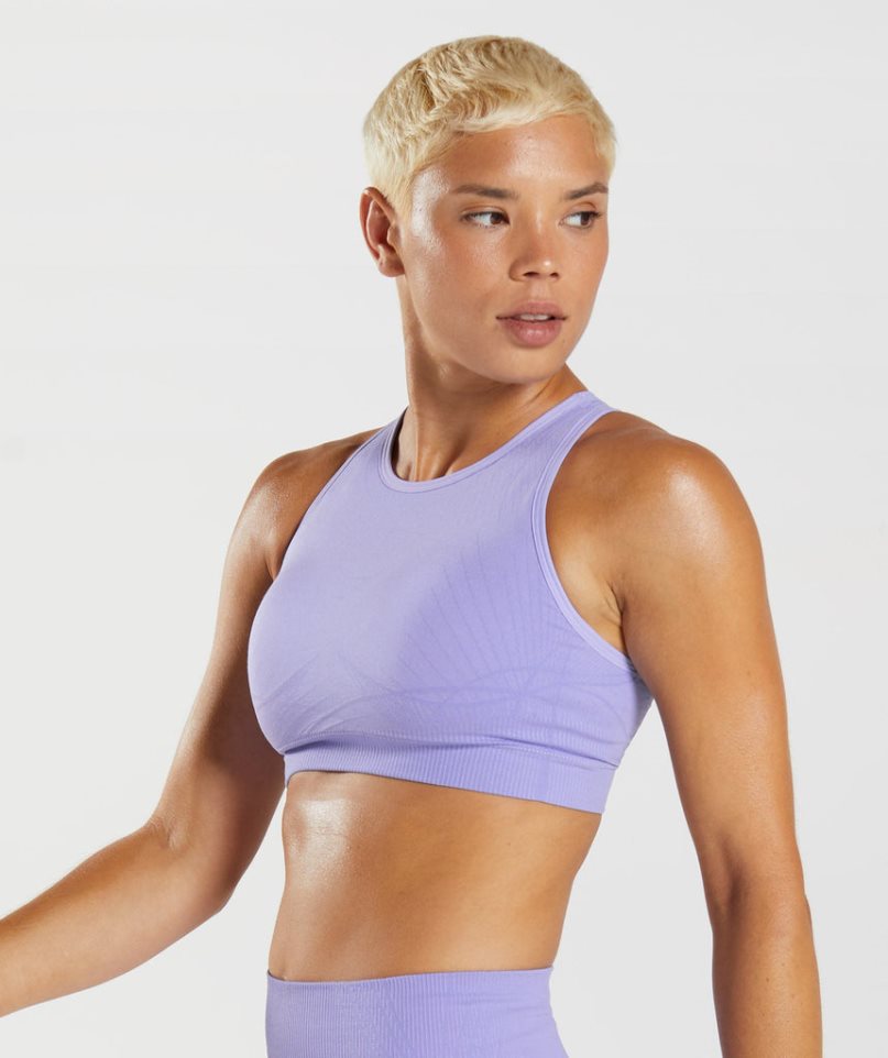 Gymshark Apex Seamless Női Sportmelltartó Levendula | HU-W-038