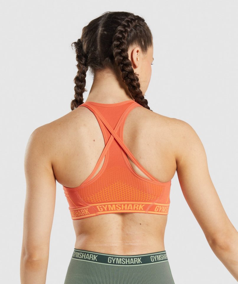 Gymshark Apex Seamless Női Sportmelltartó Narancssárga | HU-X-521