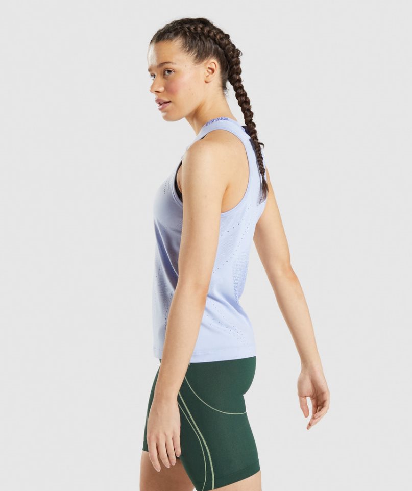 Gymshark Apex Seamless Női Ujjatlan Póló Világos Kék | HU-V-041