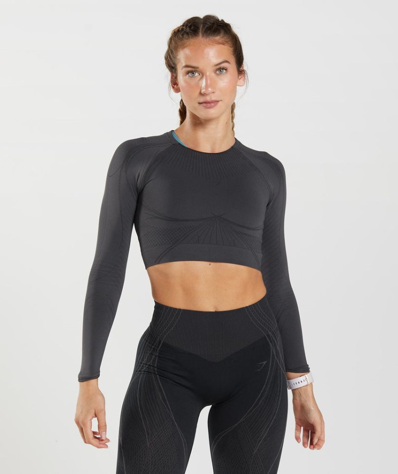 Gymshark Apex Seamless Női Vágott Felsők Fekete | HU-Q-256