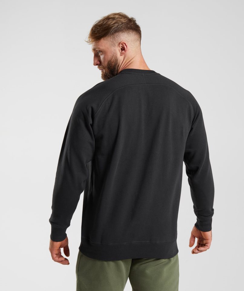 Gymshark Apollo Crew Férfi Pulóverek Fekete | HU-C-417