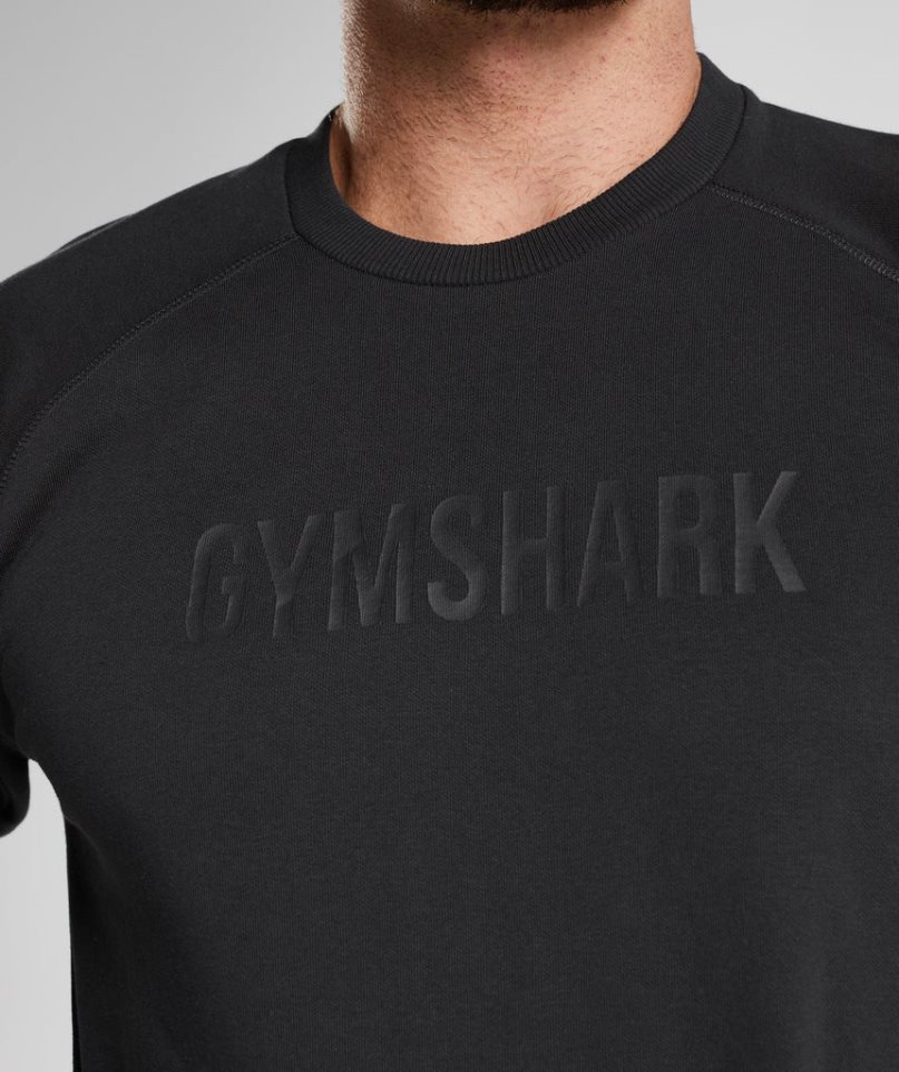 Gymshark Apollo Crew Férfi Pulóverek Fekete | HU-C-417