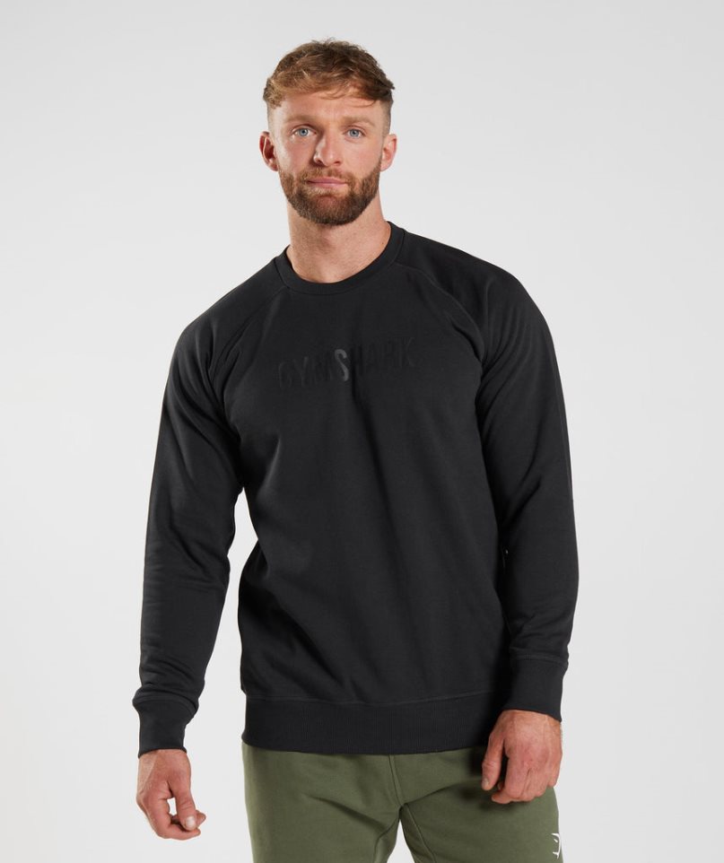 Gymshark Apollo Crew Férfi Pulóverek Fekete | HU-C-417