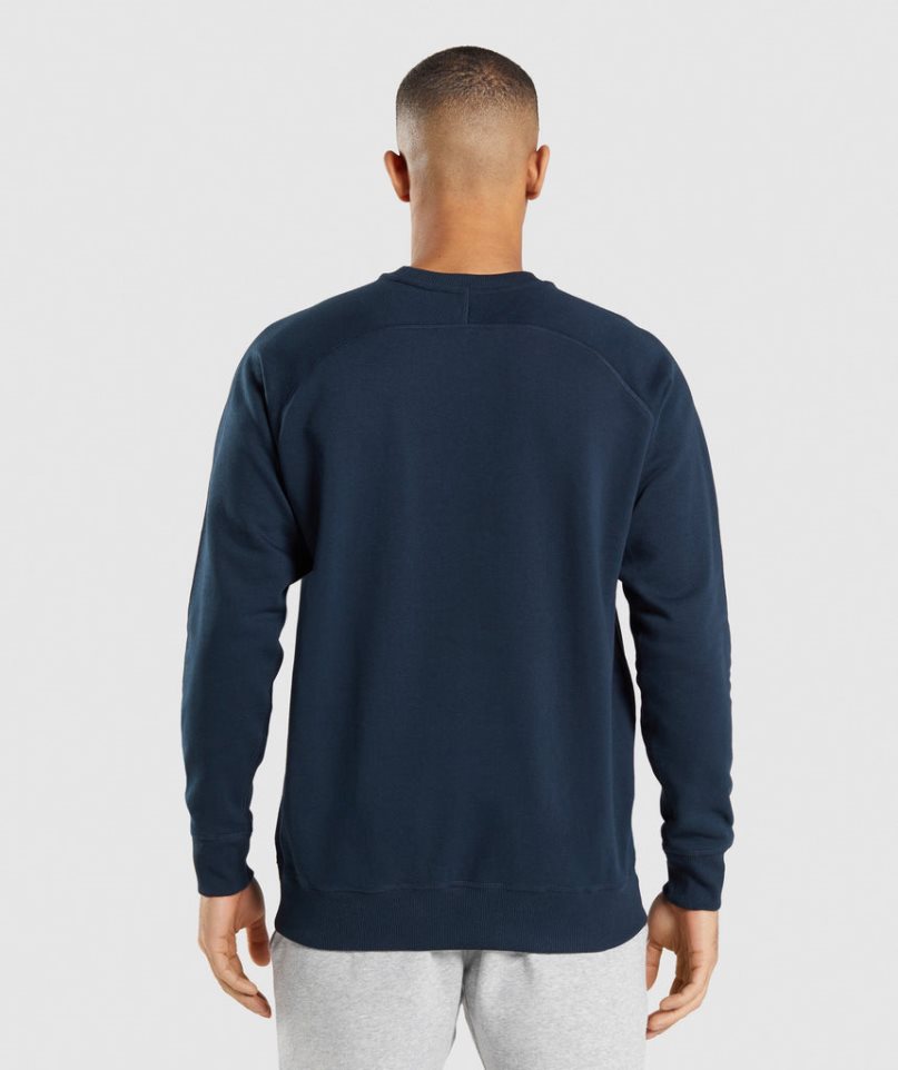 Gymshark Apollo Crew Férfi Pulóverek Sötétkék | HU-U-031