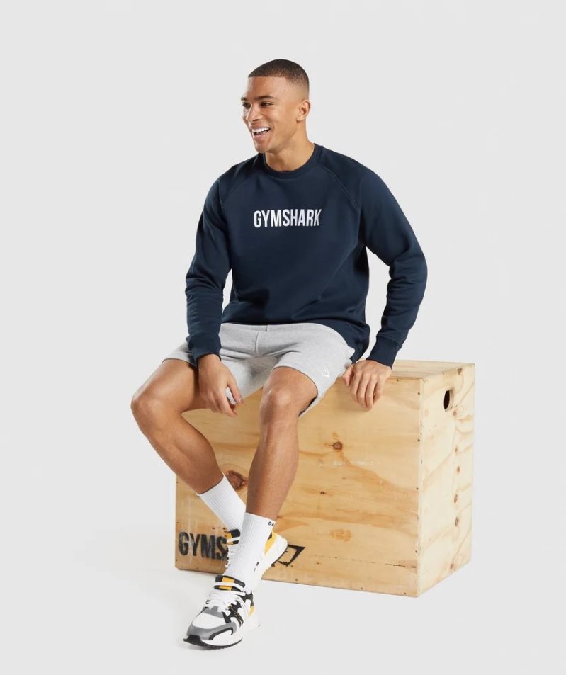 Gymshark Apollo Crew Férfi Pulóverek Sötétkék | HU-U-031