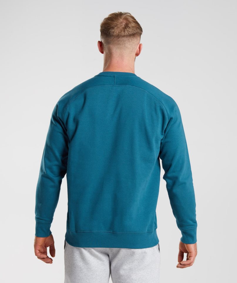 Gymshark Apollo Crew Férfi Pulóverek Türkiz | HU-E-086