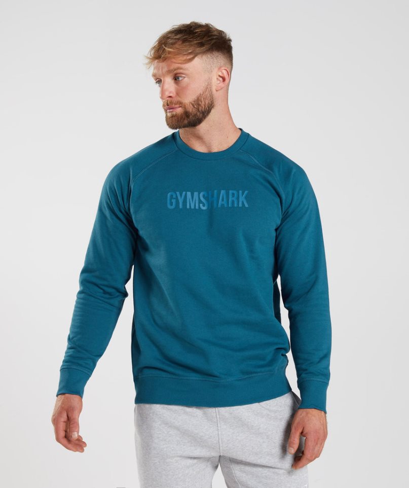 Gymshark Apollo Crew Férfi Pulóverek Türkiz | HU-E-086