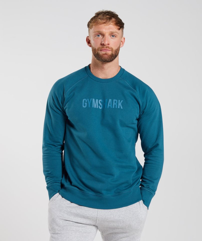 Gymshark Apollo Crew Férfi Pulóverek Türkiz | HU-E-086