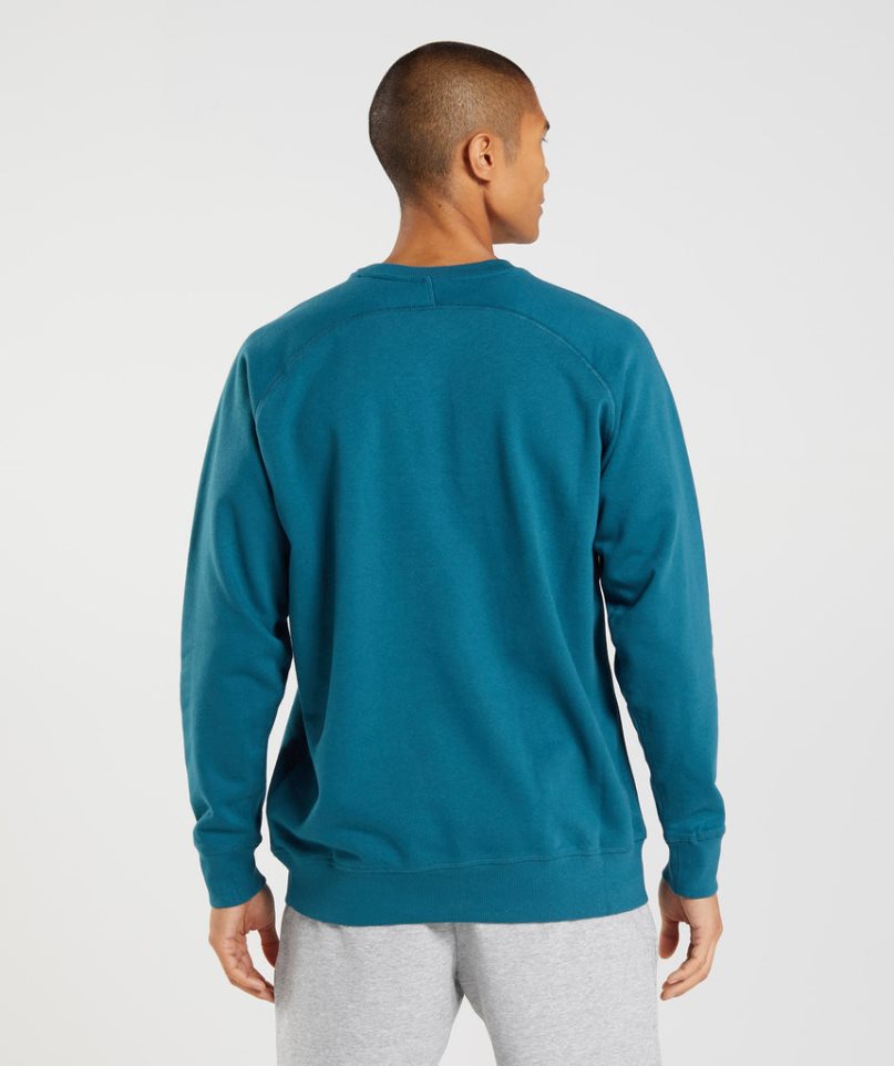 Gymshark Apollo Crew Férfi Pulóverek Türkiz | HU-Y-059