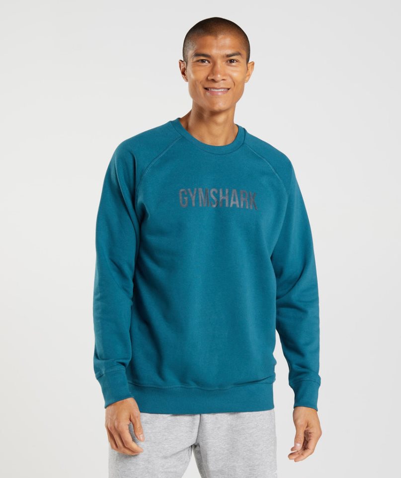 Gymshark Apollo Crew Férfi Pulóverek Türkiz | HU-Y-059