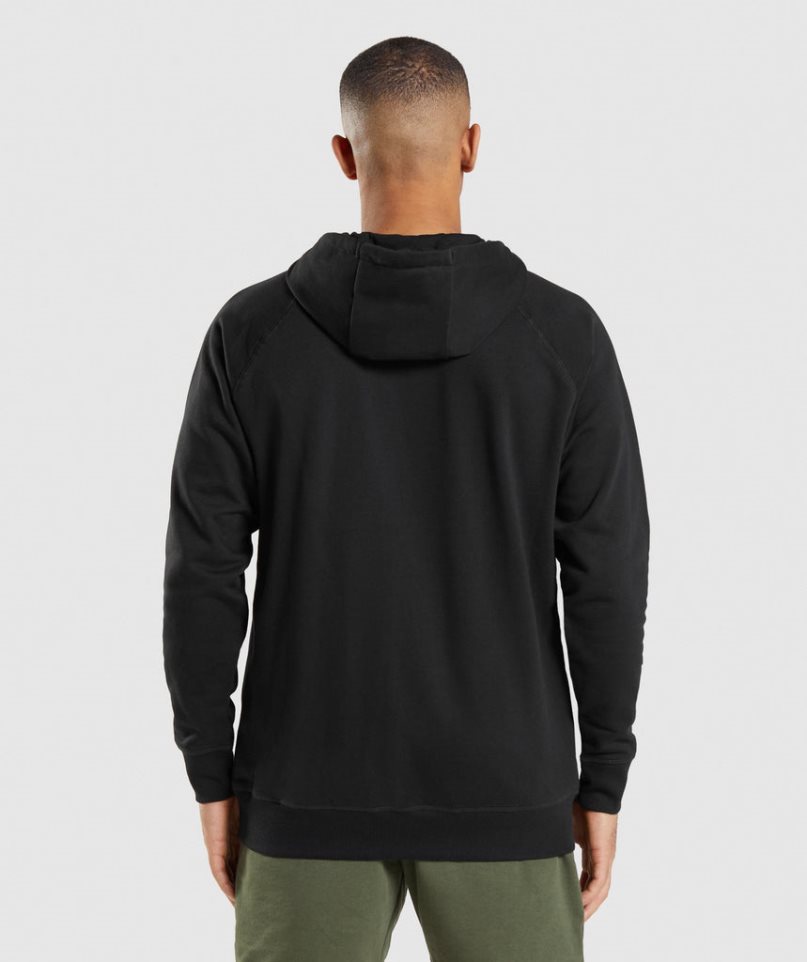 Gymshark Apollo Férfi Kapucnis Pulóver Fekete | HU-W-843
