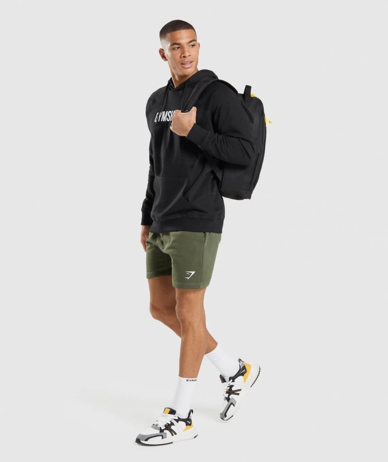 Gymshark Apollo Férfi Kapucnis Pulóver Fekete | HU-W-843