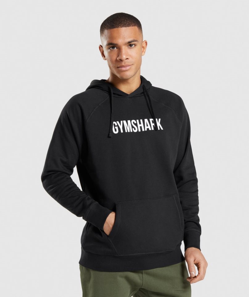 Gymshark Apollo Férfi Kapucnis Pulóver Fekete | HU-W-843