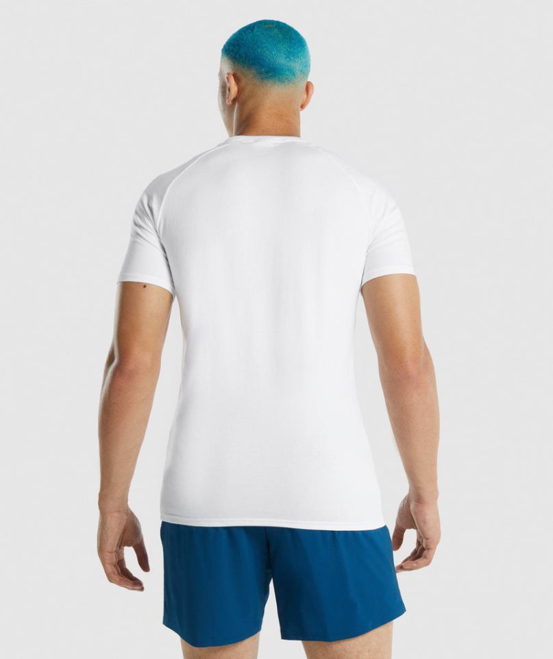 Gymshark Apollo Férfi Póló Fehér | HU-P-579