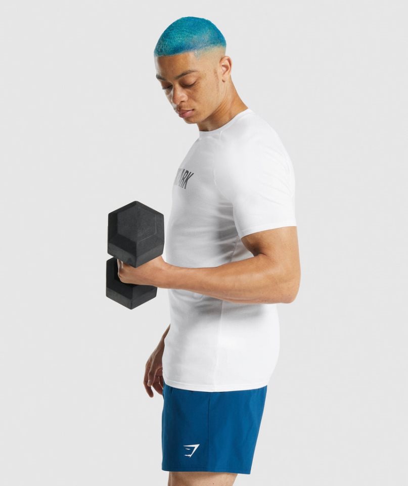 Gymshark Apollo Férfi Póló Fehér | HU-P-579