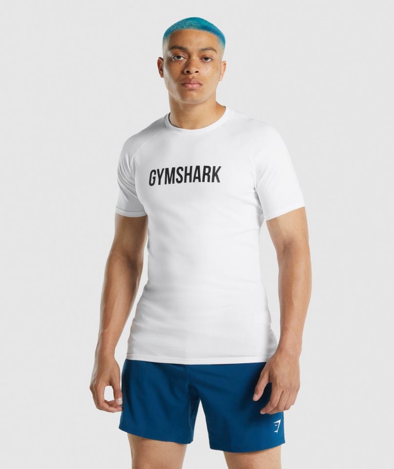 Gymshark Apollo Férfi Póló Fehér | HU-P-579
