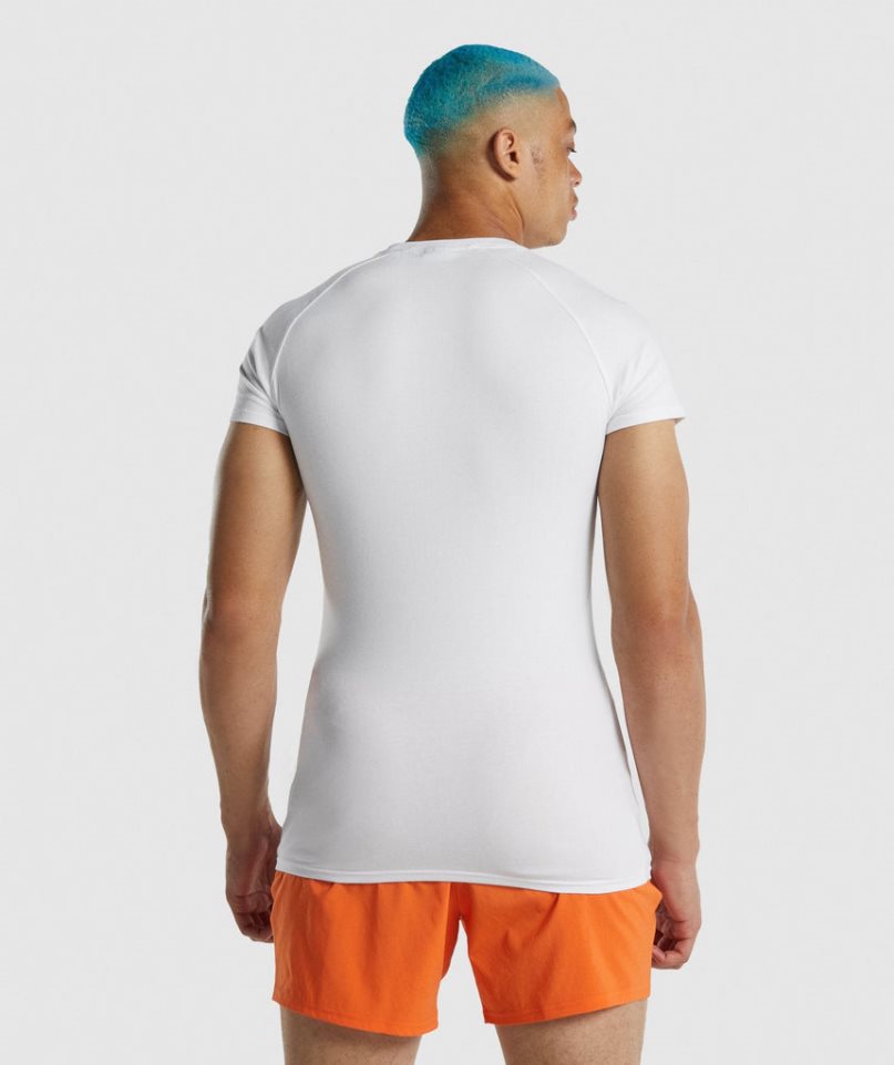 Gymshark Apollo Férfi Póló Fehér | HU-X-860