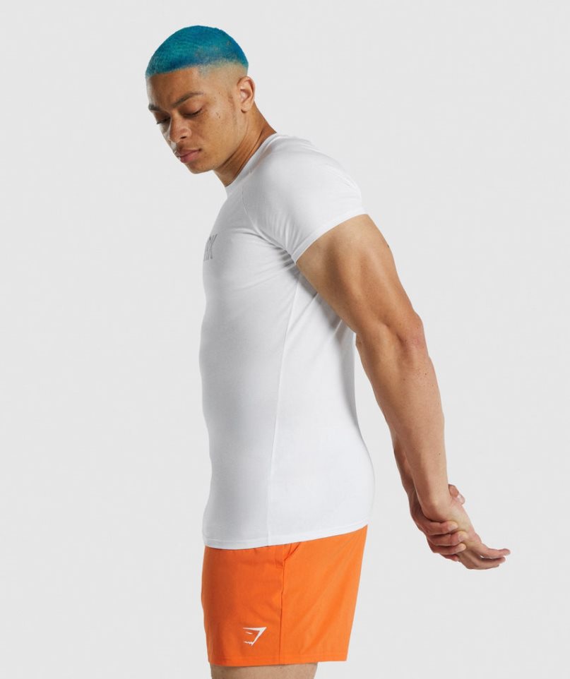 Gymshark Apollo Férfi Póló Fehér | HU-X-860