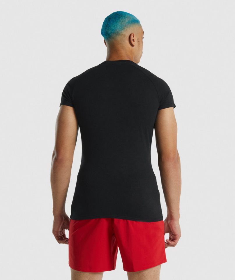 Gymshark Apollo Férfi Póló Fekete | HU-M-371