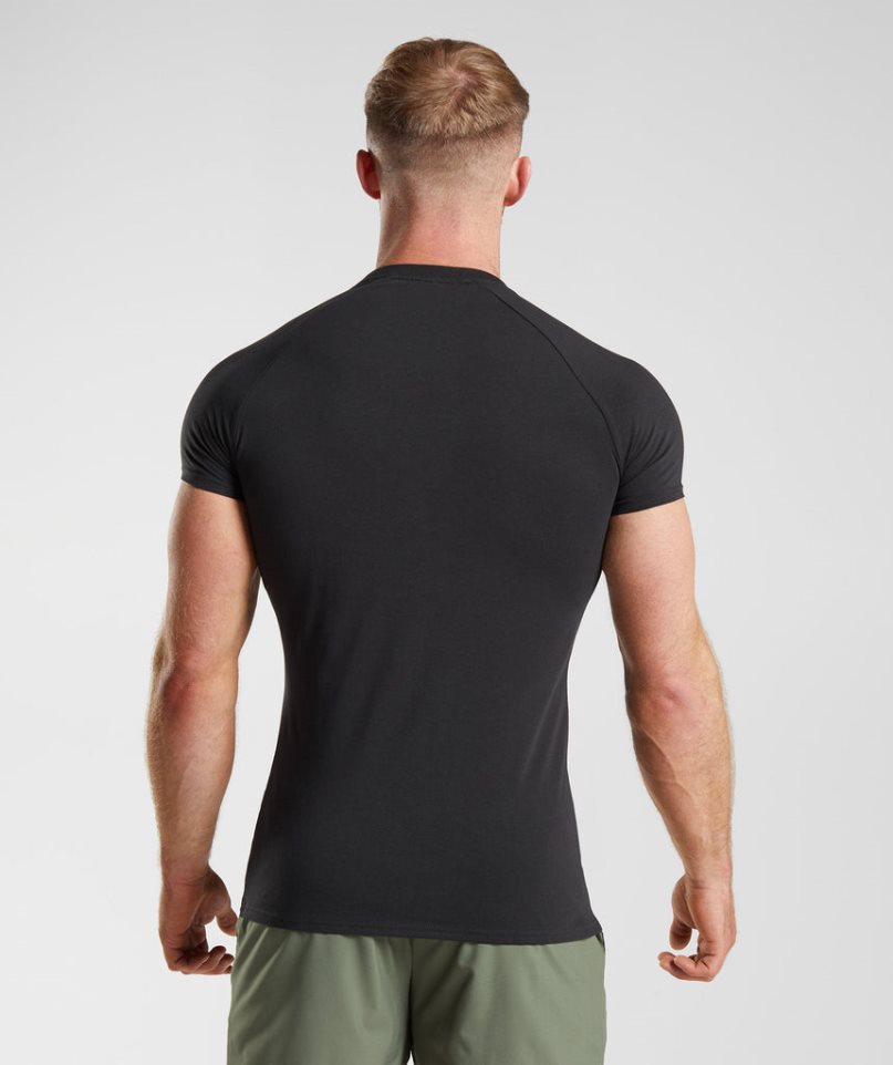Gymshark Apollo Férfi Póló Fekete | HU-V-714