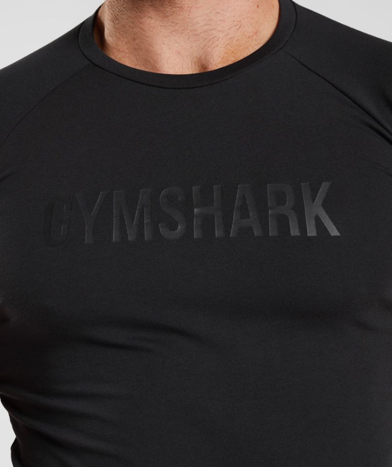Gymshark Apollo Férfi Póló Fekete | HU-V-714
