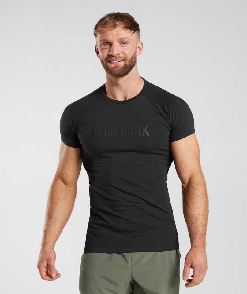 Gymshark Apollo Férfi Póló Fekete | HU-V-714