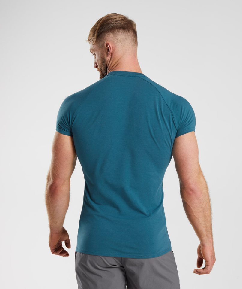 Gymshark Apollo Férfi Póló Kék | HU-H-061