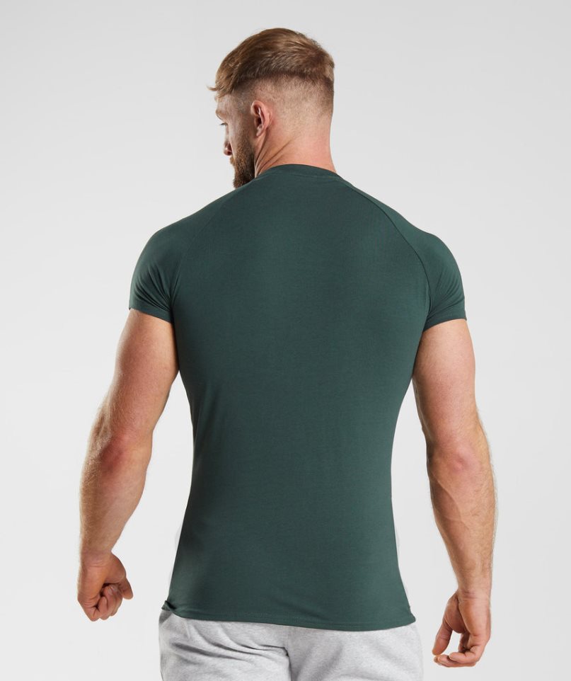 Gymshark Apollo Férfi Póló Zöld | HU-W-840