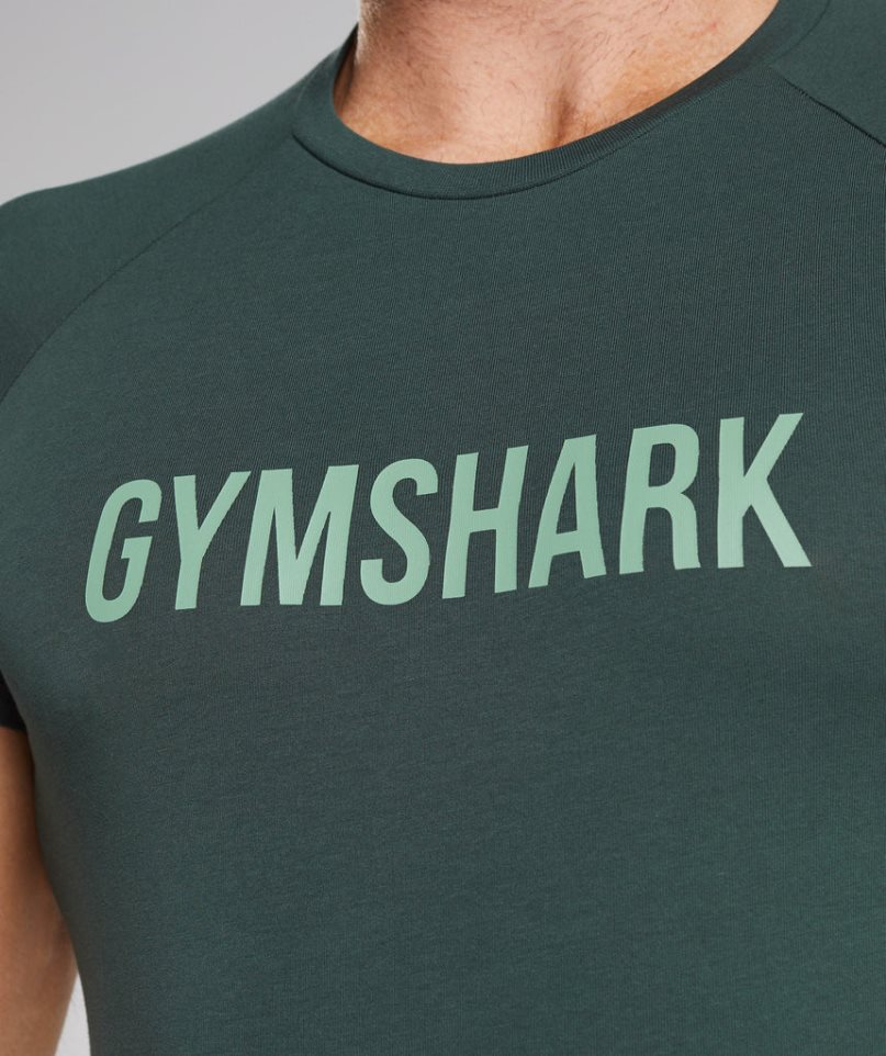 Gymshark Apollo Férfi Póló Zöld | HU-W-840