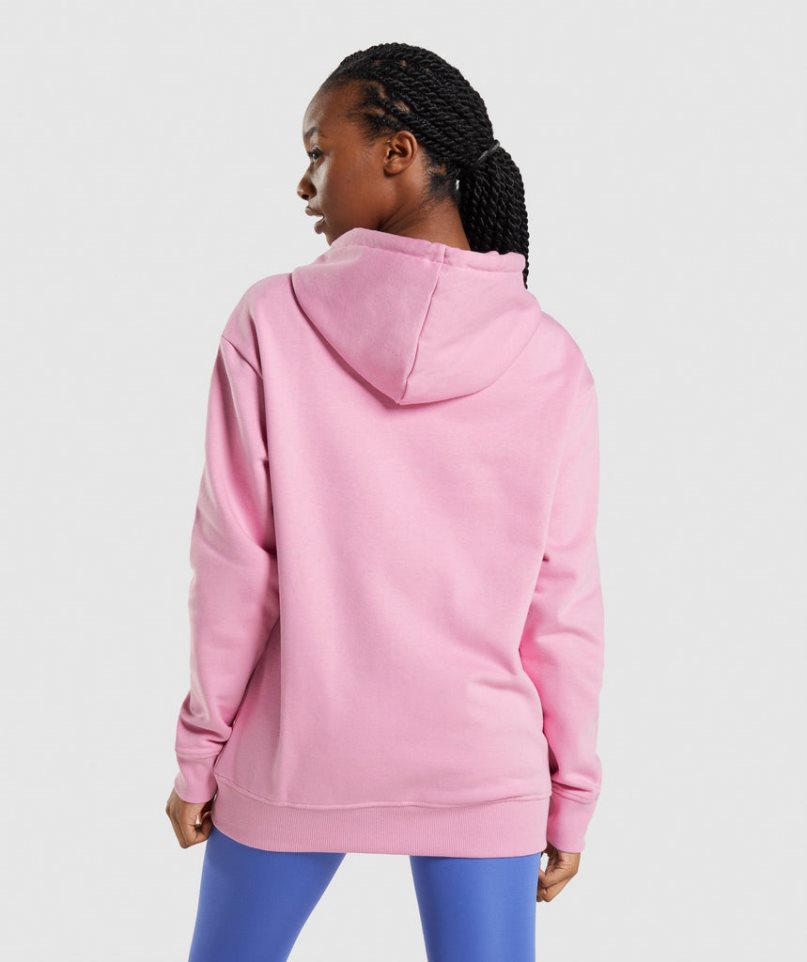 Gymshark Apollo Oversized Női Kapucnis Pulóver Rózsaszín | HU-C-320
