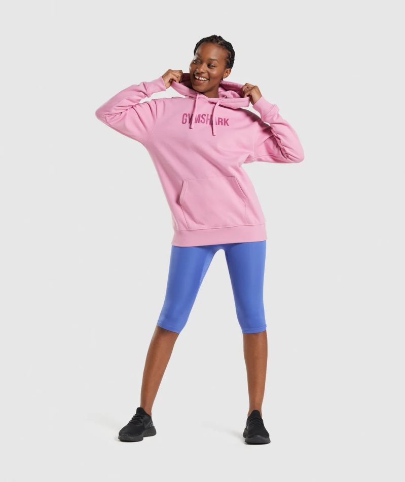 Gymshark Apollo Oversized Női Kapucnis Pulóver Rózsaszín | HU-C-320