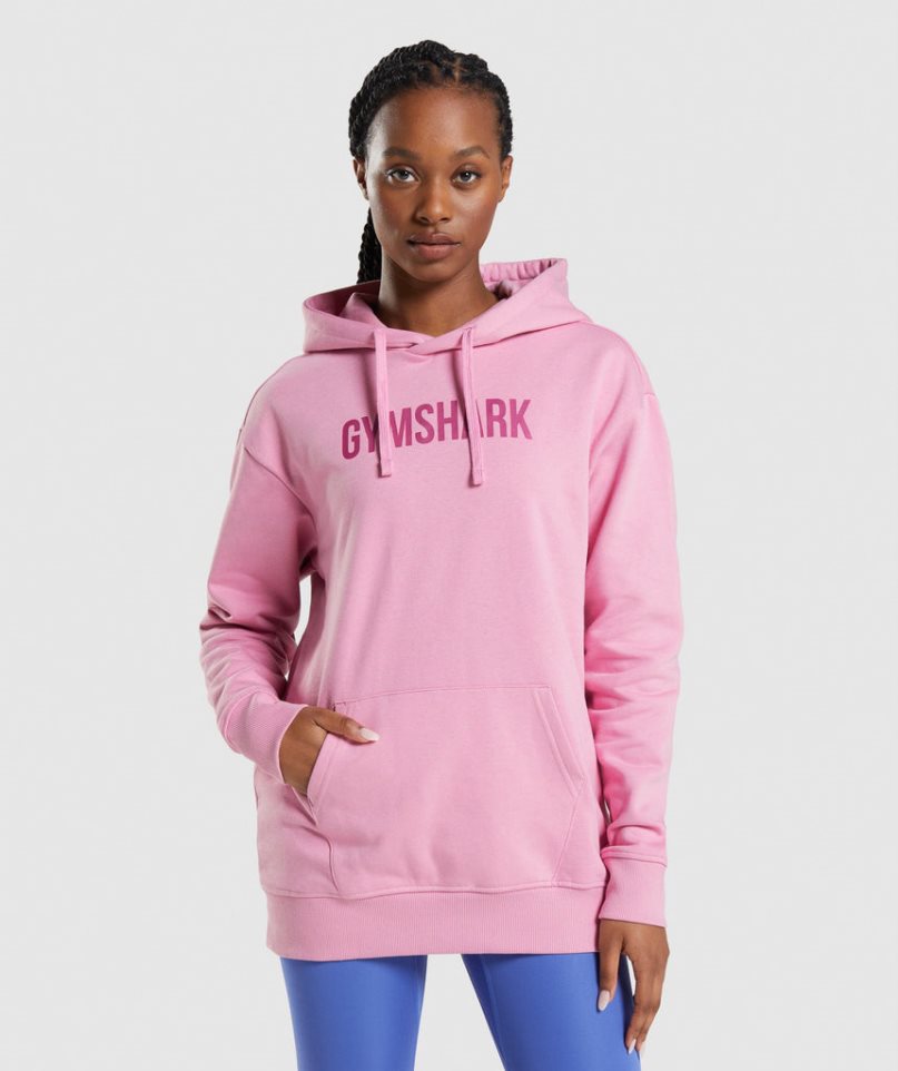 Gymshark Apollo Oversized Női Kapucnis Pulóver Rózsaszín | HU-C-320
