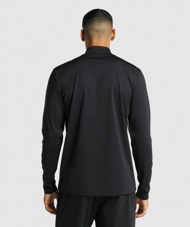 Gymshark Arrival 1/4 Zip Férfi Pulóverek Fekete | HU-R-591