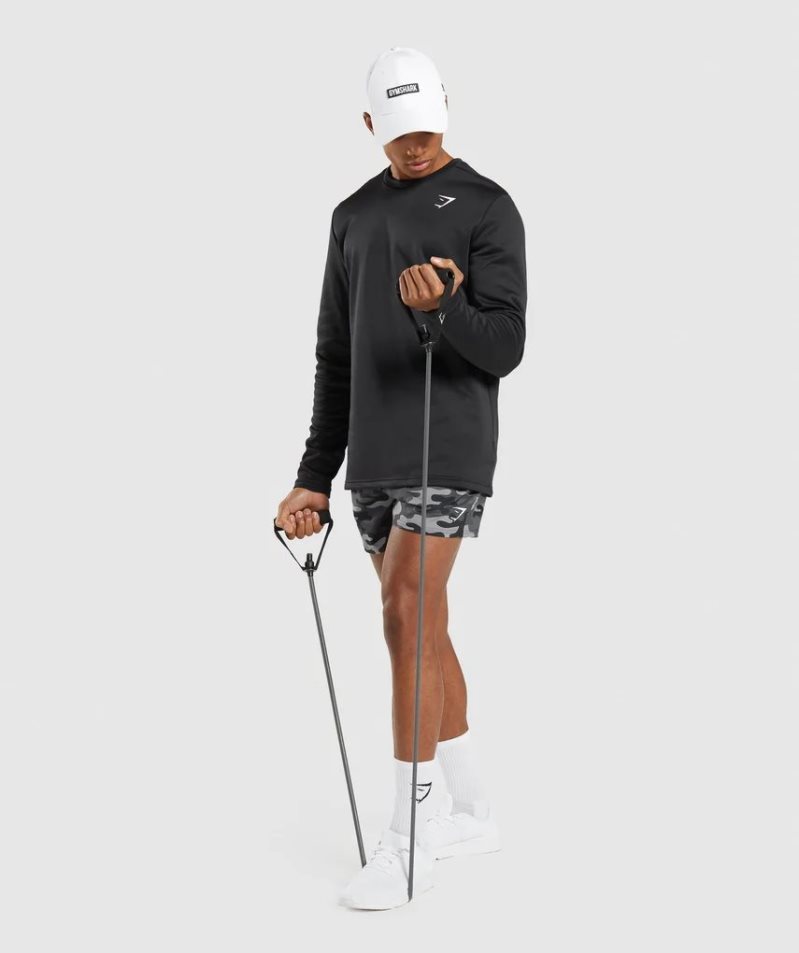 Gymshark Arrival Crew Férfi Pulóverek Fekete | HU-M-890