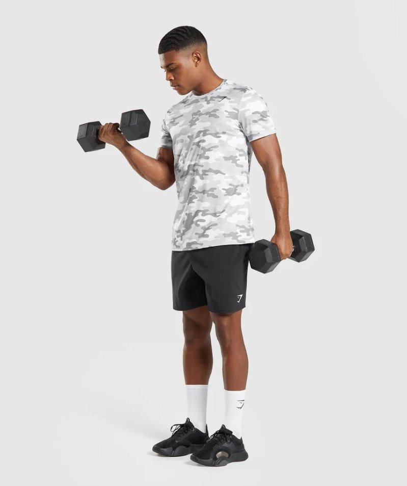 Gymshark Arrival Férfi Póló Camo | HU-B-607