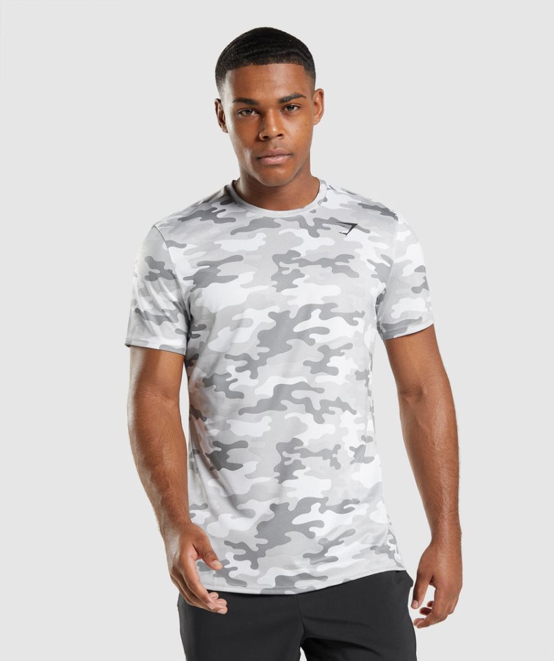 Gymshark Arrival Férfi Póló Camo | HU-B-607