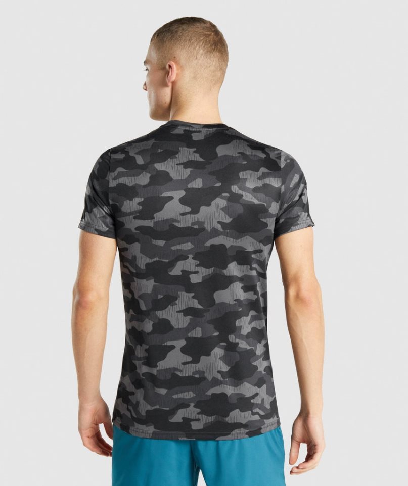 Gymshark Arrival Férfi Póló Camo | HU-F-517